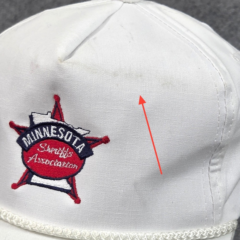 Vintage Minnesota Sheriffs Association Hat White Rope Cap 90s Law Enforcement - Picture 8 of 8